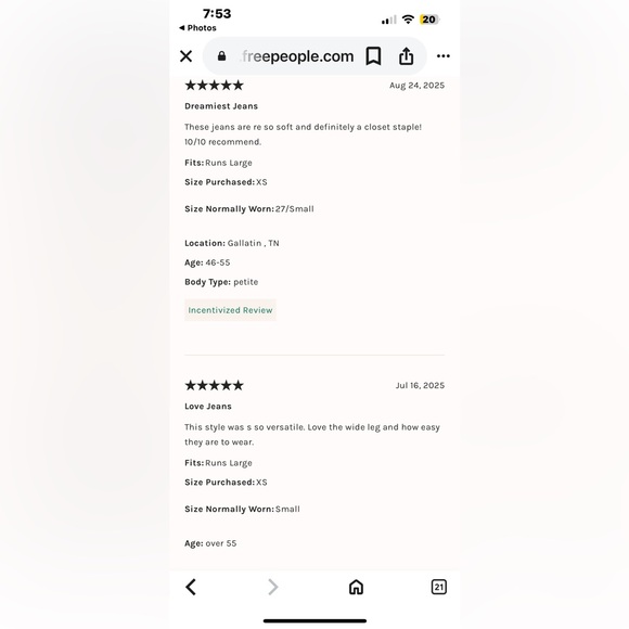 NWT FREE PEOPLE WE THE FREE Veritas Wide-Leg Jeans | Truth MSRP $128 Size S - Picture 9 of 13